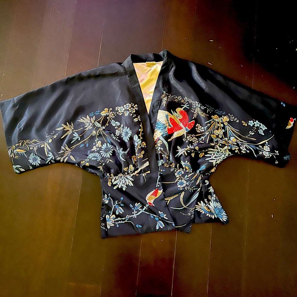 Lulla Collection by Bindya silky kimono style blouse, Size Small, like new!